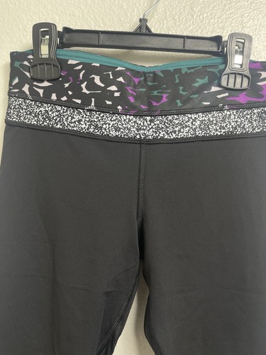 Lululemon Run Inspire Crop II Mesh Biggie Fleur Sombre Caspian Black NWT 4 - 第 6/11 張圖片