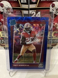 2021 Donruss Optic Trey Sermon Blue Scope Prizm Rated Rookie RC #224 49ers