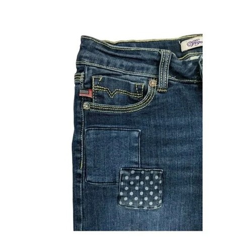 Vigoss Girls Bermuda Jean Shorts Youth Size 14 Patched Stretch Denim - Picture 3 of 9