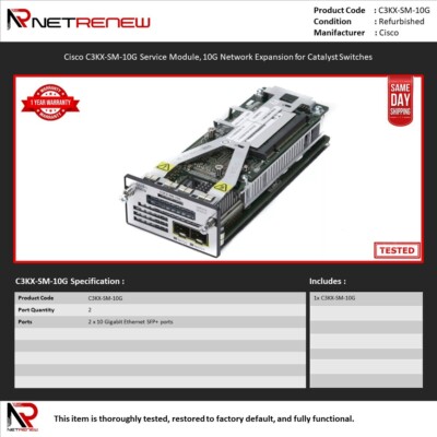 Cisco C3KX-SM-10G Service Module, 10G Network Expansion for Catalyst Switches