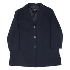 Laurel Womens Blazer Jacket Blue Wool L