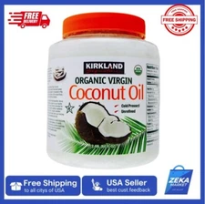 New Kirkland 100% Organic Coconut Oil - Virgin Cold Pressed Unrefined, 84 FL OZ