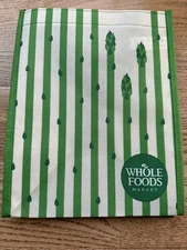 New Whole Foods Reusable Eco Shopping Bags 9.5” X  11 1/2” Asparagus