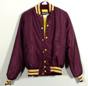maroon and gold jacket