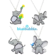 Bluebubble EMMY THE ELEPHANT Necklace Funky Zoo Animal Cute Kitsch Novelty Charm