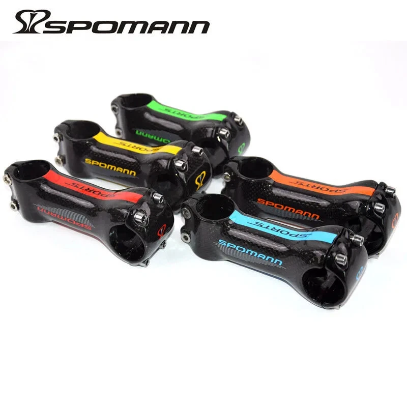 Vástago de bicicleta de carbono completo 31,8 mm MTB bicicleta de carretera ángulo de potencia 6 piezas de bicicletas brillante Foto 2 de 4