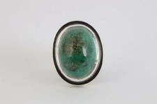 925 Silver Ring with 30.15tcw Malachite Stone Size 5.75 19.30g. 