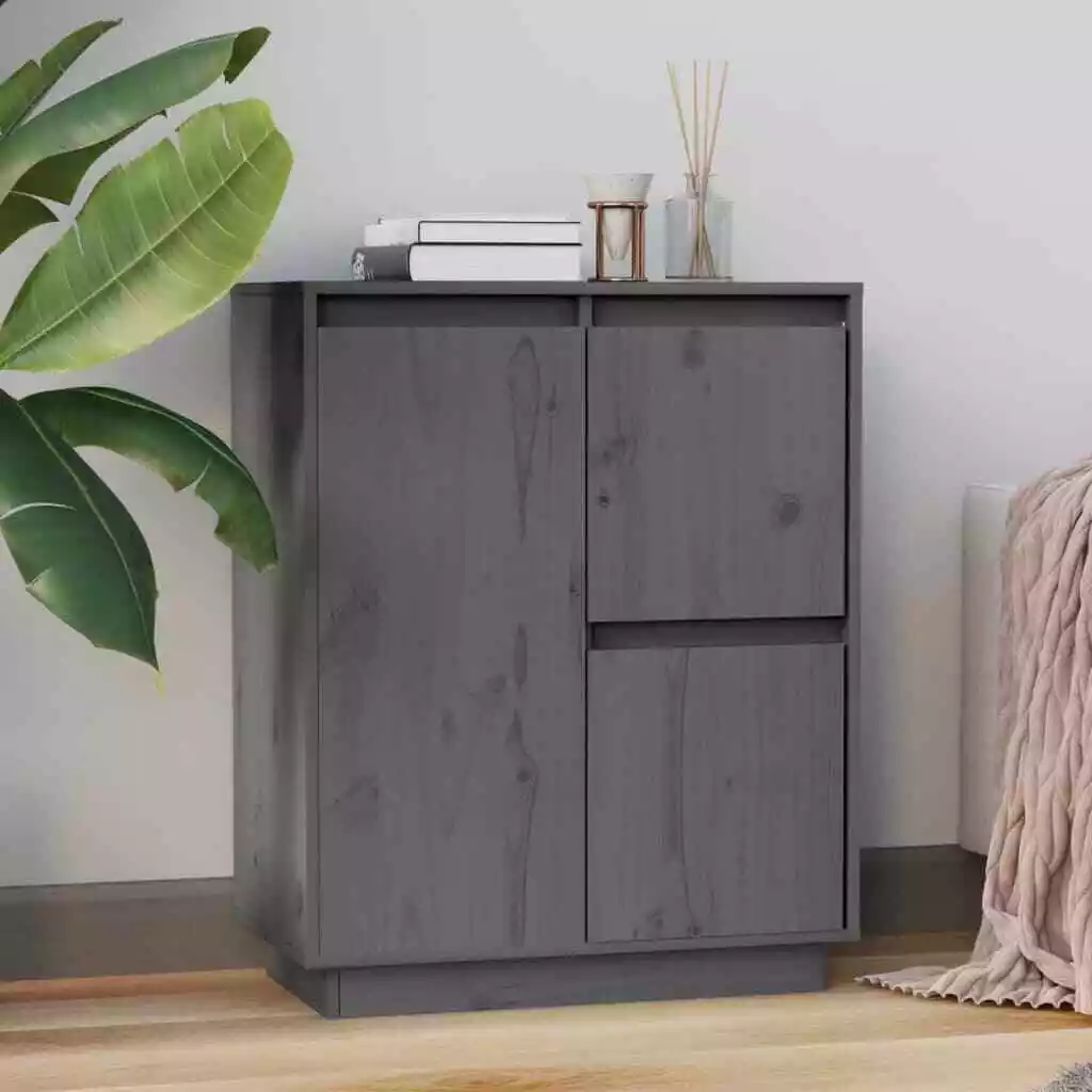 Solid wood grey sideboard deals