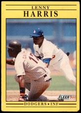 Lenny Harris #204b 1991 Fleer Jumbo Pack version: Text ends with 