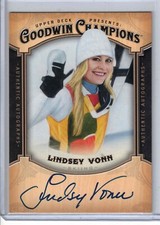 2014 UD Goodwin Champions Lindsey Vonn authentic auto card OLYMPIC GOLD MEDAL