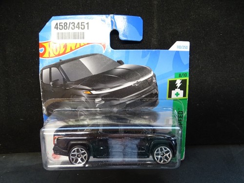BLACK SILVERADO EV RST TRUCK; HOT WHEELS DIECAST SCALE MODEL CAR NEW ON CARD - Picture 2 of 18