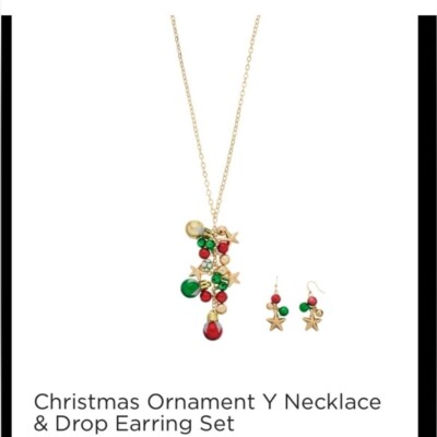 Kohl s Woman s Christmas ornament necklace with matching drop earrings