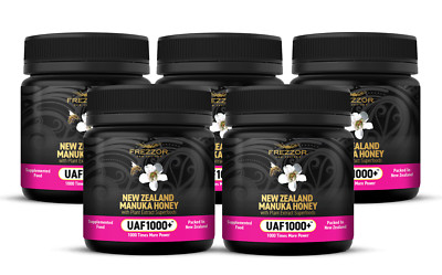 FREZZOR New Zealand Natural Manuka Honey For Cold & Flu Relief 5 Jars