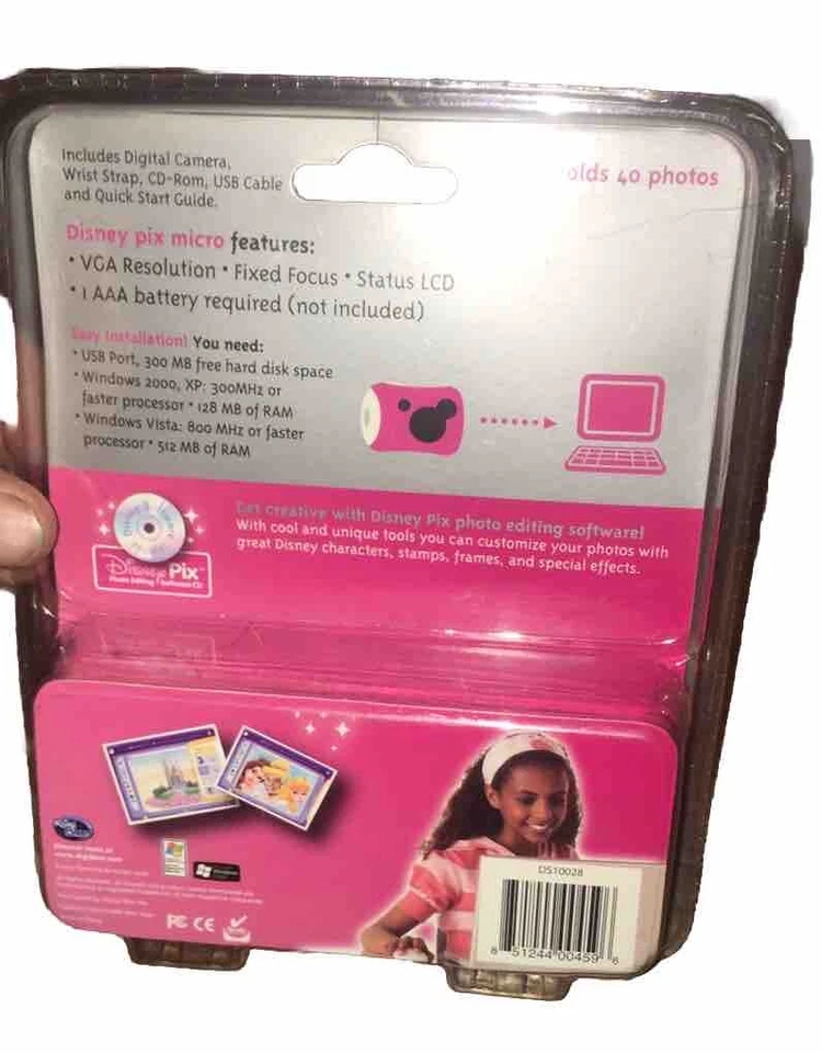 Cámara digital azul Disney Pix Micro 2.0 colores princesa 0.3 MP rosa Foto 4 de 4