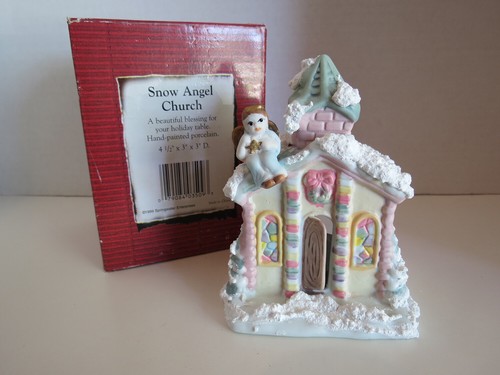 Candelabro Springwater Enterprises Snow Angel Church Snow Village Tealight - Imagen 1 de 9