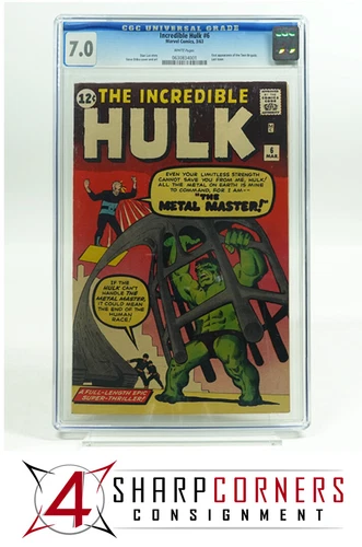 1963 MARVEL COMICS INCREDIBLE HULK #6 1ST APPEARANCE OF TEEN BRIGADE CGC 7.0