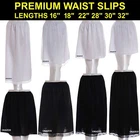 Waist Slip Half Slips Ladies Black Ivory White Underskirt Petticoat 16" - 36"
