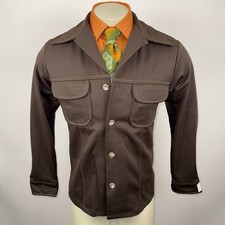 Vintage 60s 70s Zayre Leisure Jacket Suit Coat Polyester Disco NOS Small Mens 38