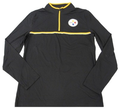 New Pittsburgh Steelers Mens Sizes M-L-XL Black 1/4 Zip Long Sleeve Shirt