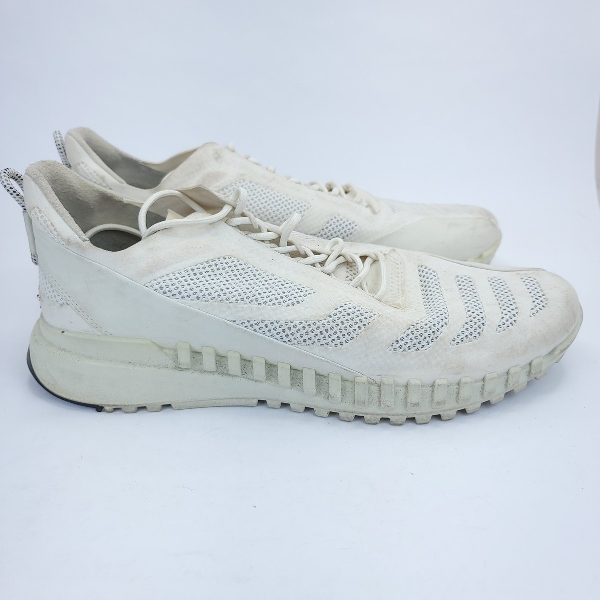 Ecco Men's Zipflex Breathru Hydromax Magnet White Sneaker Size 11
