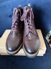 Ladies Chunky Brown Leather Boots Size 8 EEE Wide Fit