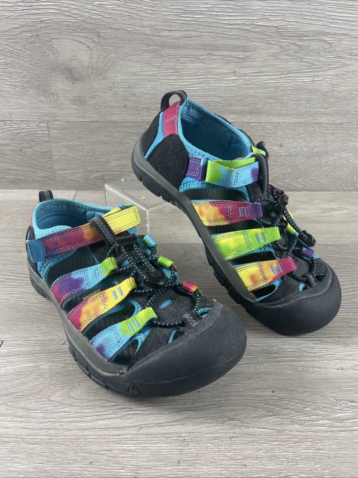 Keen Newport H2 1018441 sandalo gancio e passante chiusura pizzo arcobaleno tie dye bambini taglia 5