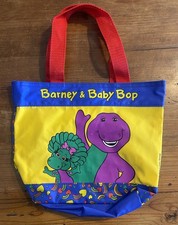 Vintage Barney and Baby Bop Vinyl Bag 1992 Lyons Group Clear Pouch