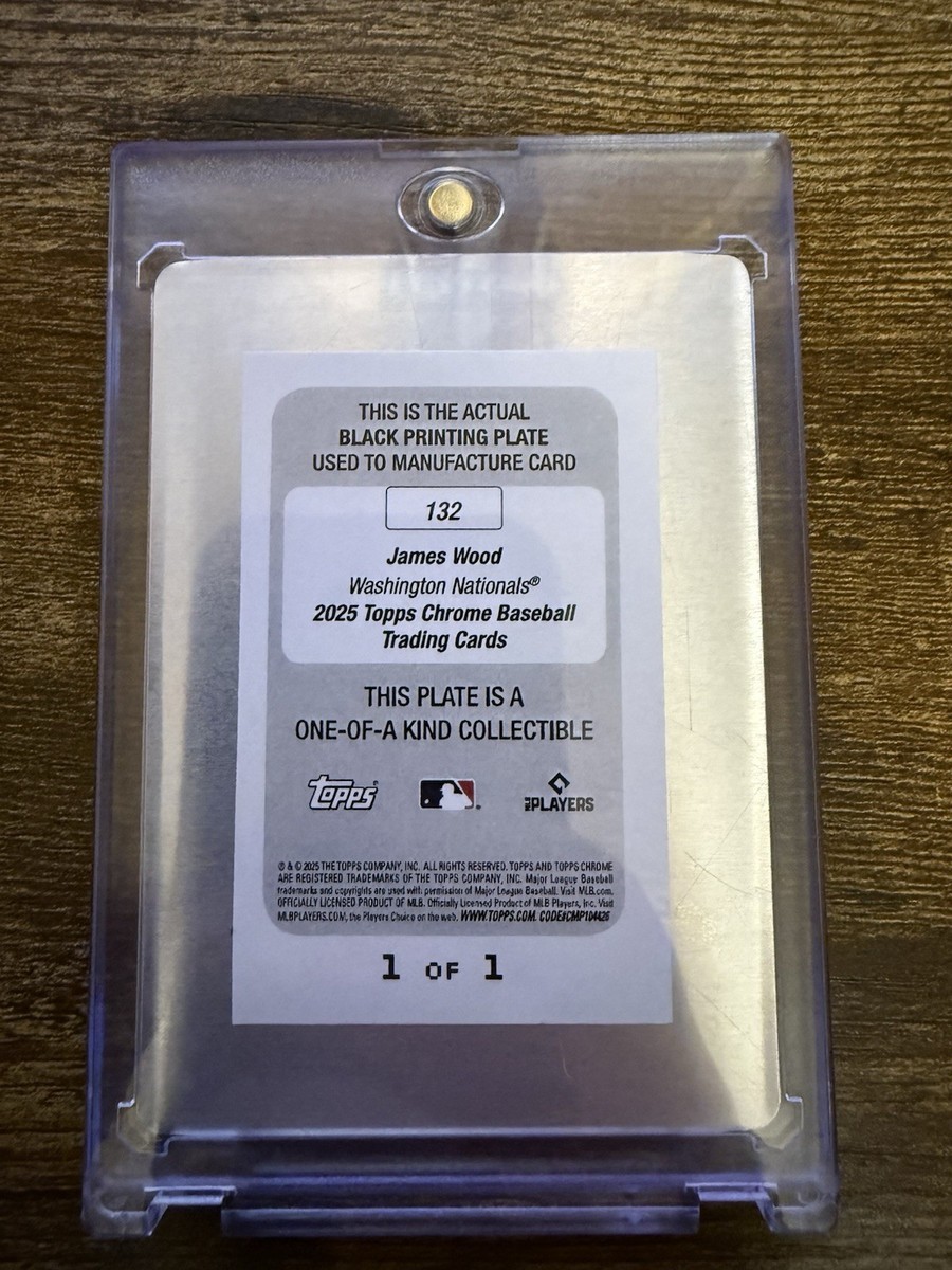 2025 Topps Chrome James Wood Black Printing Plate 1/1 | eBay