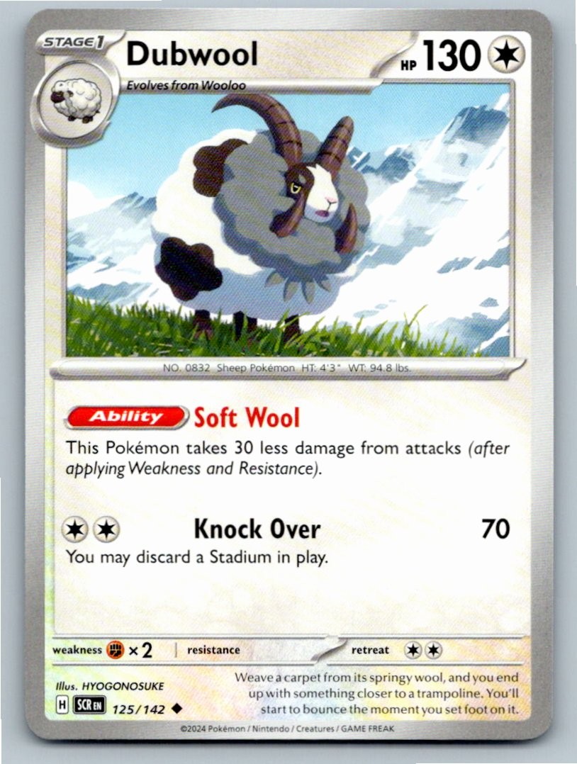 2024 POKEMON DUBWOOL STELLAR CROWN 125/142 UNCOMMON NM A36547 FREE S&H