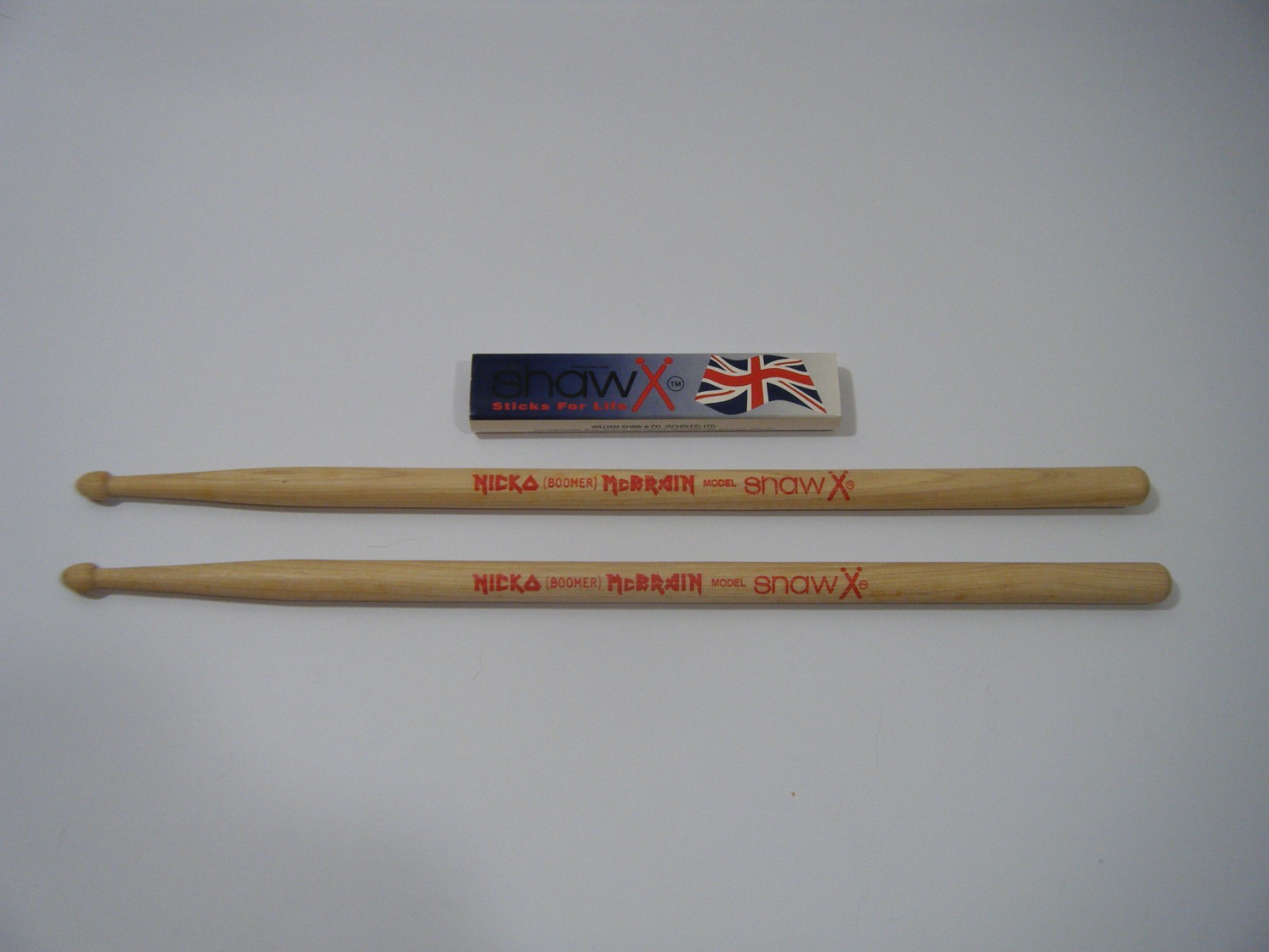 Vintage IRON MAIDEN Nicko "Boomer" McBrain Shaw Model Drumsticks NEW with sleeve