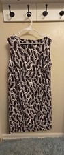 ​AGB Dress Plus Size 20W Brown & White Geometric Mod Print Sheath Sleeveless