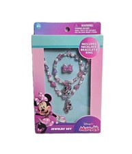 Disney Jr Minnie 3 Piece Jewelry Set Necklace Bracelet Ring Licensed New
