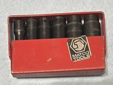 Matco 1/4 Dr 6pc DeepWell Impact Socket Set In Tray 1-4”-1/2” USA