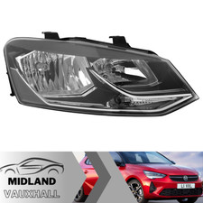 VW Polo Mk5 6C Headlight Drivers Side 2014-2018 Volkswagen Halogen