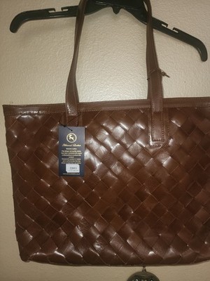 Ashwood Brown Leather Women's Large Purse Satchel Tote Bag with Removable Strap
