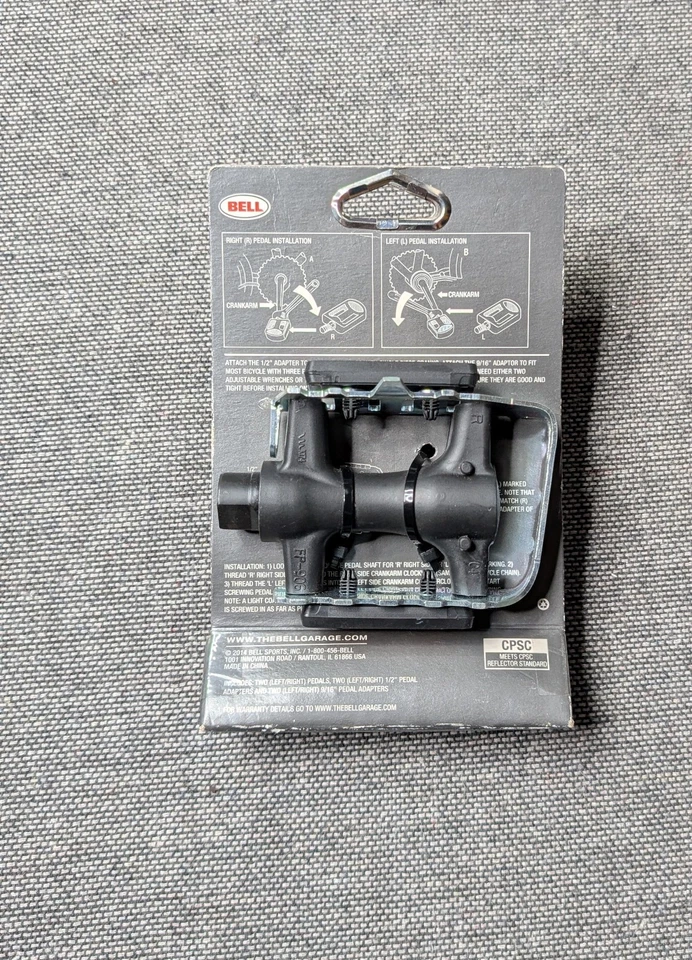 BELL KICKS 550 УНИВЕРСАЛЬНЫЙ МЕТАЛЛИЧЕСКИЙ ВЕЛОСИПЕД ПЕДАЛИ КОМПЛЕКТ ПОДХОДИТ ДЛЯ ВСЕХ 1/2 «9/16» РЕЗЬБЫ НОВЫЙ - Изображение 2 из 2