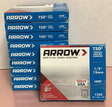 10 packs 1250 in each pack ARROW T50 Staples 1/2" Universal Fit 508