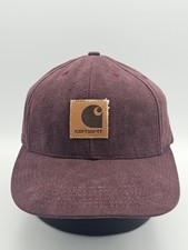 Vintage Carhartt 1990s A16BRG Burgundy Made In USA Patch Hat Cap Vtg Snapback