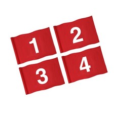 KINGTOP Numbered Golf Flag 20x14 Inch - 420D 14x20 Inch- Red 1-4, 4pk