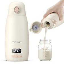 Portable Bottle Warmer for Travel 17.5 oz Off White Cordless Baby Milk Warmer