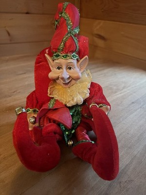 16  Happy Christmas Elf Jester Hat s Bell Red Green Decor Decoration Holiday