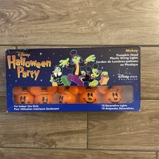 New Disney Halloween Mickey Pumpkin Head Plastic String Lights Store Exclusive