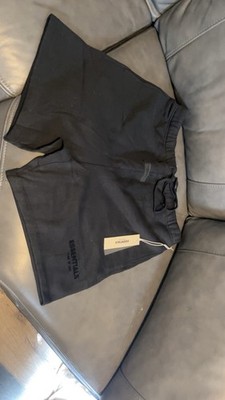Essentials Fear of God Men's Black Sweat Shorts Drawstring Elastic Waist