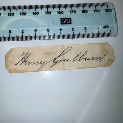 Henry Goulburn Conservative Chancellor Exchequer Clipped Autograph Signature