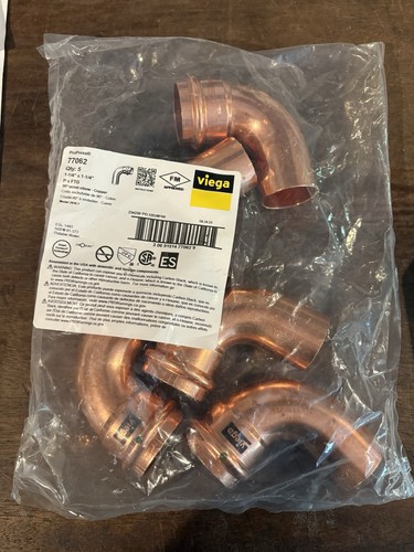 Viega 77062 1-1/4" x 1-1/4" ProPress Copper 90 Degree Street Elbow P x FTG