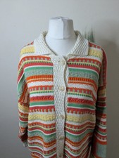 Vintage Sweatershop Colourful Cardigan Baggy Medium Button Up Long Sleeve