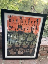 BEN HARPER CLAREMONT , CA  concert poster #74/150 signed by artist RARE + FRAMED