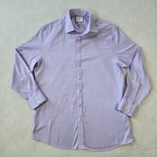 Charles Tyrwhitt Shirt Mens 17 34/35 Purple Non Iron Slim Fit Dress Shirt