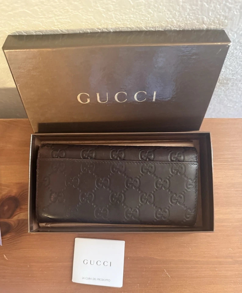 Cartera larga Gucci marrón Gg Foto 3 de 4