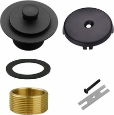 Matte Black Tub Drain and Overflow Kit with Single Hole Overflow Faceplate,